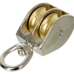 Najlepsza cena Bloczek do lin niklowany z metalową rolką / podwójny / 3/4"