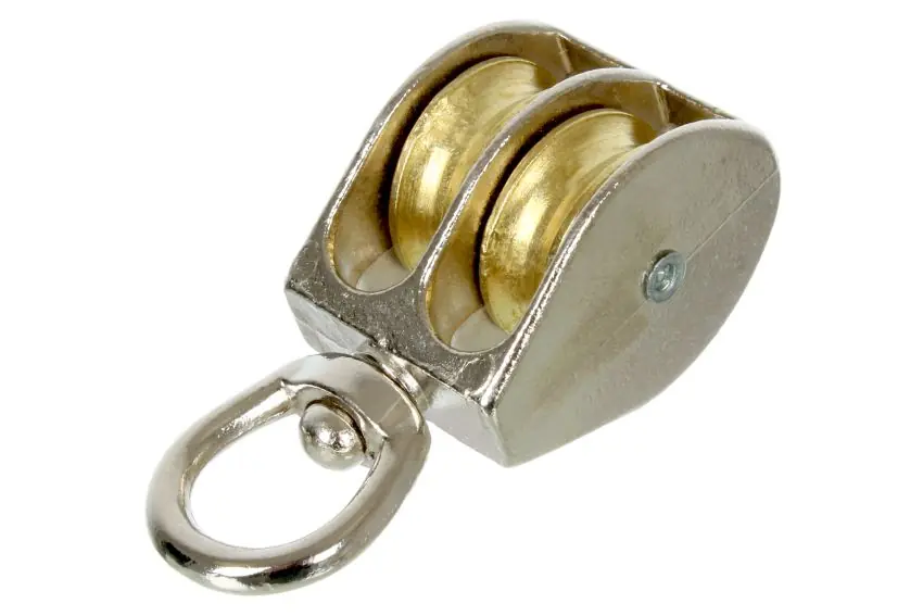 Bloczek do lin niklowany z metalową rolką / podwójny / 1-1/4" Ostatnia szansa