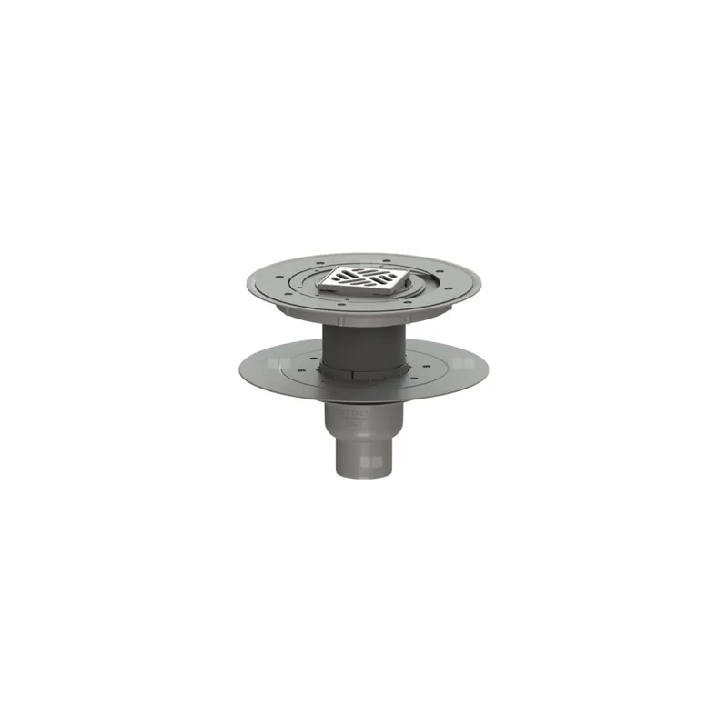 Zniżka Wpust KESSEL Classic z 1 przyłączem DN 70, odpływ pionowy (zdejmowany), kratka 95x95mm stal nierdzewna