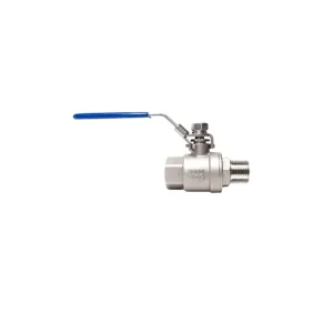Cena promocyjna Zawór kulowy gwintowany Flowmatik R 3/4 GW - R 3/4 GZ PN63, 2-elementowy, PTFE, stal 316, z blokadą