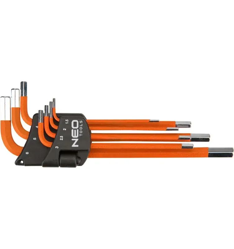 Bestseller Klucze sześciokątne 1.5-6 mm, zestaw 7 szt. NEO Tools 09-517