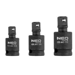 Zestaw przegubów udarowych 3 szt., 1/4", 3/8", 1/2" NEO Tools 10-256 Do wyczerpania zapasów