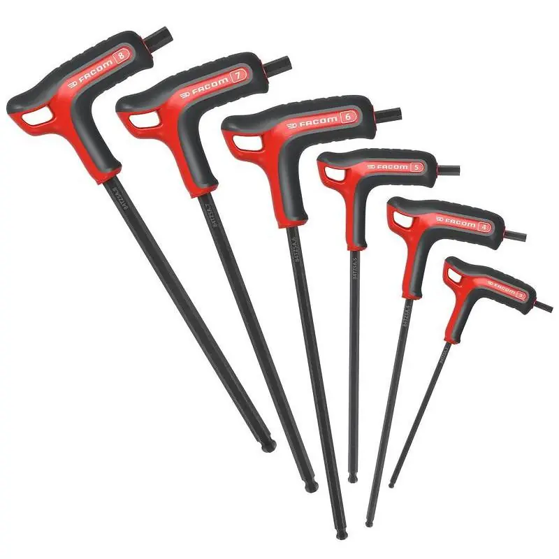 84TZSA.PB - Zestaw kluczy trzpieniowych z rękojeścią, 6-kątnych z kulką, 3 - 8 mm (6 szt.) Promocja