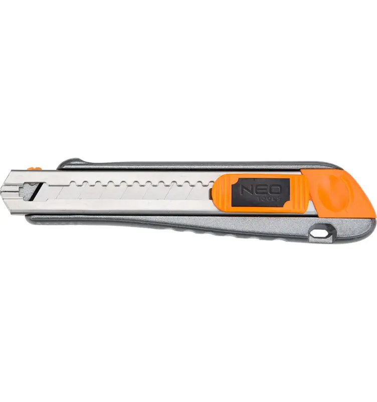Nóż z ostrzem łamanym 18 mm, metalowy korpus NEO Tools 63-021 Do wyczerpania zapasów