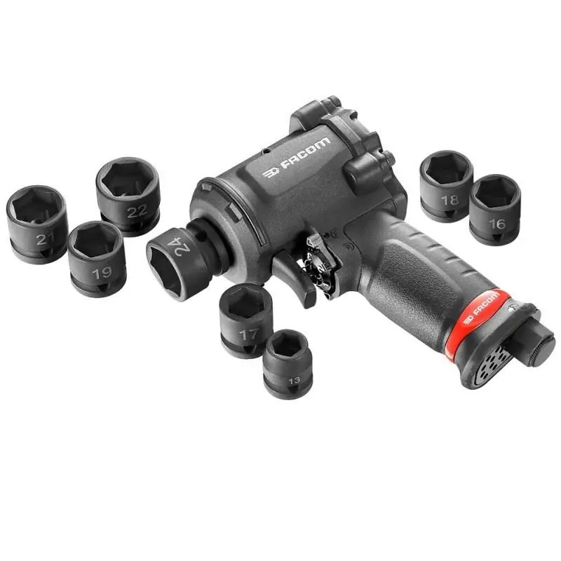 Popularny NSS.J8PB - Zestaw nasadek udarowych 1/2" z kluczem udarowym NS.1600FPB, 13 - 24 mm (9 szt.)